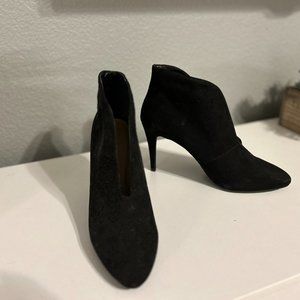 Black Suede heeled booties *HOT*